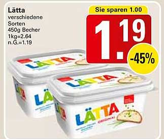 Lätta - Verschiedene Sorten 450g Becher