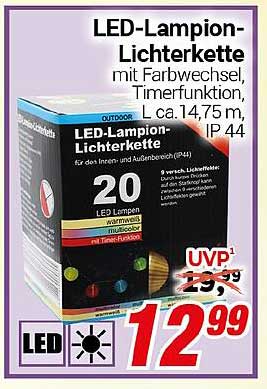 LED-Lampion-Lichterkette mit Farbwechsel und Timerfunktion