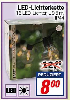 LED-Lichterkette 16 LED-Lichter, L 9,5 m, IP44