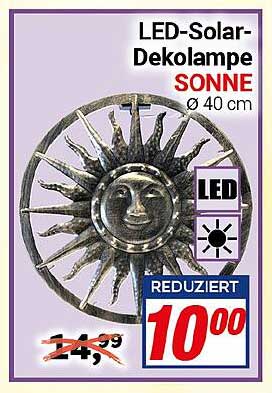 LED-Solar-Dekolampe SONNE Ø 40 cm