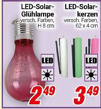 LED-Solar-Glühlampe und LED-Solar-Kerzen in verschiedenen Farben