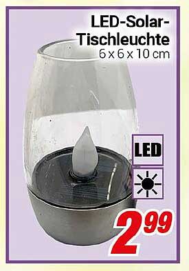 LED-Solar-Tischleuchte 6 x 6 x 10 cm