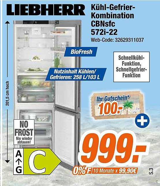 LIEBHERR Kühl-Gefrier-Kombination CBNsfc 572i-22