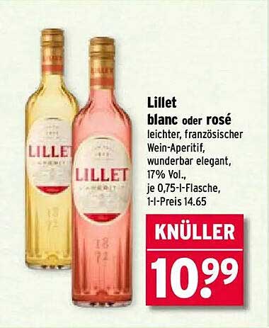 Lillet blanc oder rosé - leichter, französischer Wein-Aperitif