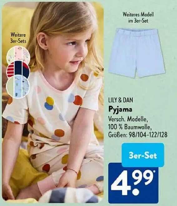 LILY & DAN Pyjama 3er-Set