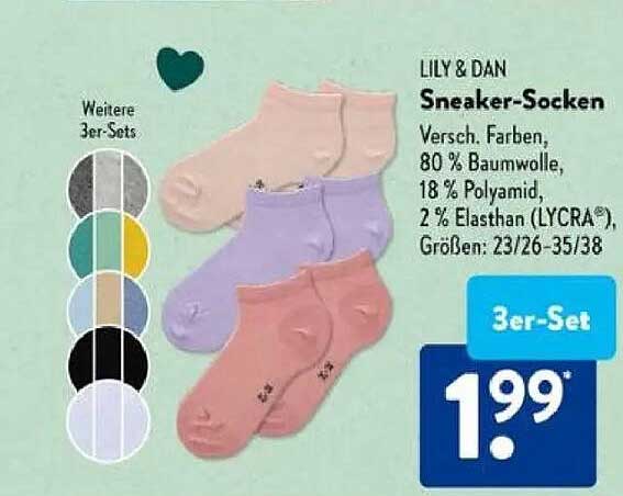 LILY & DAN Sneaker-Socken 3er-Set