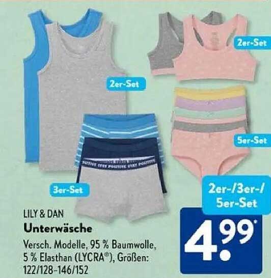 LILY & DAN Unterwäsche für Kinder – Verschiedene Modelle