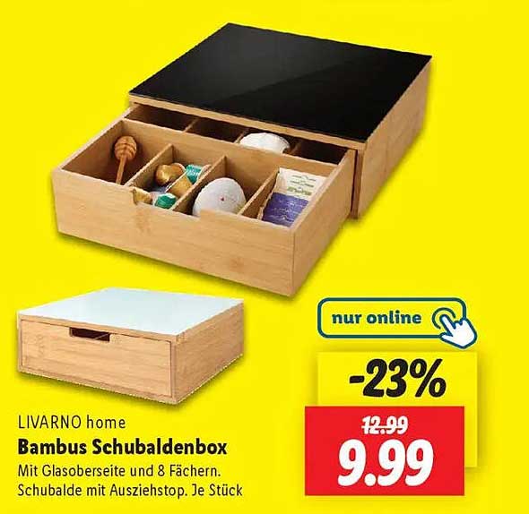 LIVARNO home Bambus Schubladenbox – nur online erhältlich