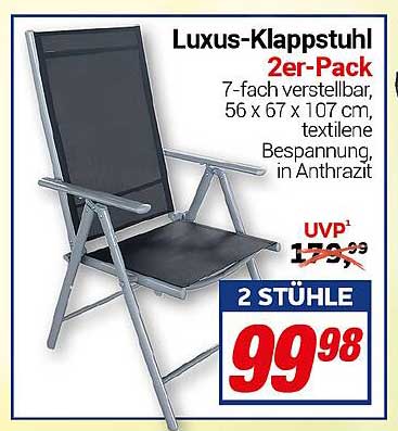 Luxus-Klappstuhl 2er-Pack