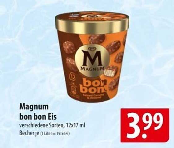 Magnum bon bon Eis, verschiedene Sorten, 12x17 ml Becher je