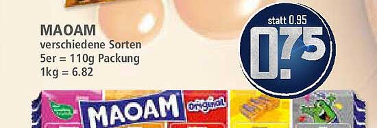 MAOAM verschiedene Sorten 5er = 110g Packung