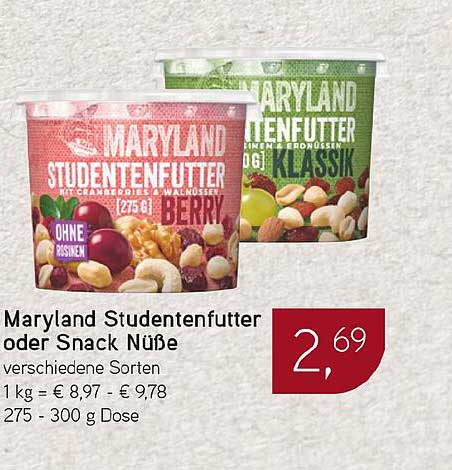 Maryland Studentenfutter oder Snack Nüsse, 275 g