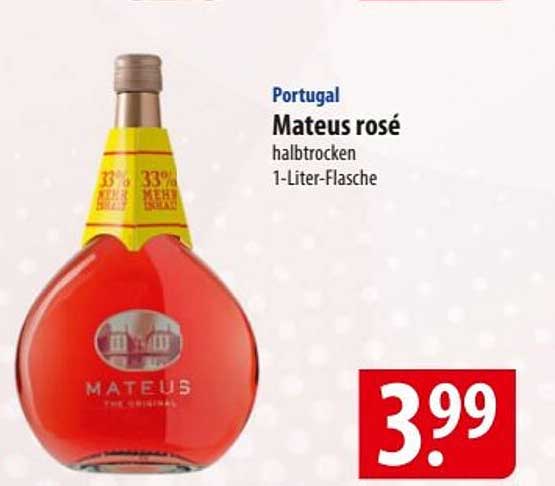 Mateus rosé halbtrocken 1-Liter-Flasche