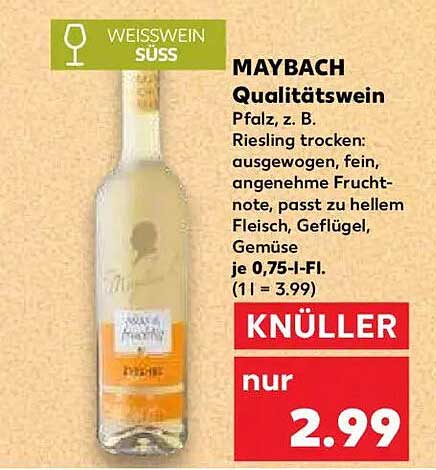 MAYBACH Qualitätswein - Pfalz, z. B. Riesling trocken