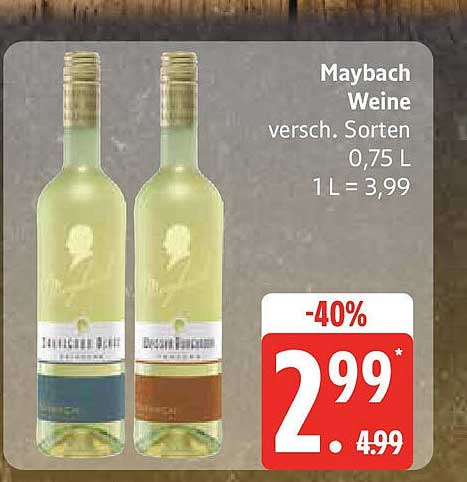 Maybach Weine - verschiedene Sorten 0,75 L