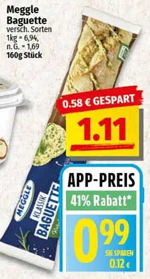Meggle Baguette - 160g Stück zum Sonderpreis