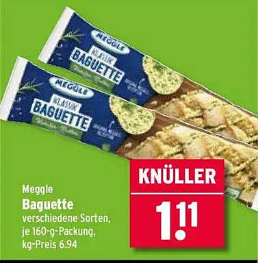 Meggle Baguette verschiedene Sorten, je 160-g-Packung