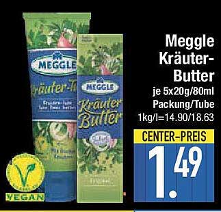 Meggle Kräuter-Butter je 5x20g/80ml Packung/Tube