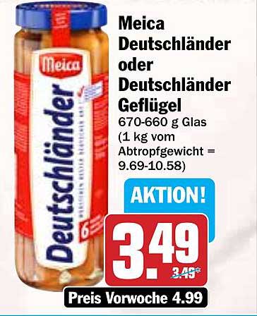 Meica Deutschlander oder Deutschlander Geflügel 670-660 g