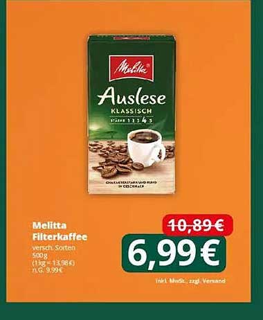 Melitta Filterkaffee Auslese Klassisch 500g