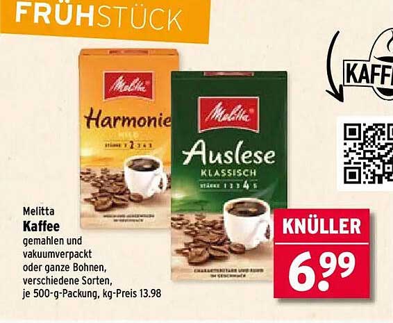 Melitta Kaffee - Harmonie und Auslese, 500 g-Packung
