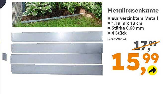 Metallrasenkante - 4 Stück