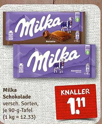 Milka Schokolade 90 g - Verschiedene Sorten für nur 1,11 €