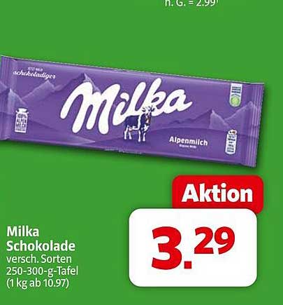Milka Schokolade - verschiedene Sorten