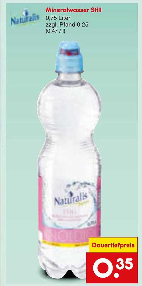 Mineralwasser Still 0,75 Liter