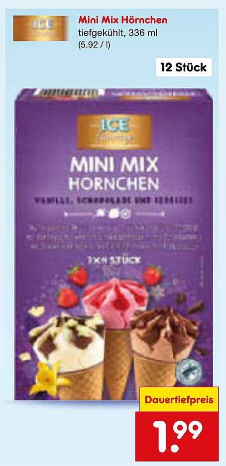 Mini Mix Hörnchen - Tiefgekühlt, 336 ml (12 Stück)