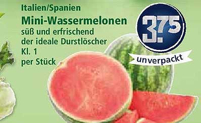Mini-Wassermelonen süß und erfrischend der ideale Durstlöscher Kl. 1 per Stück