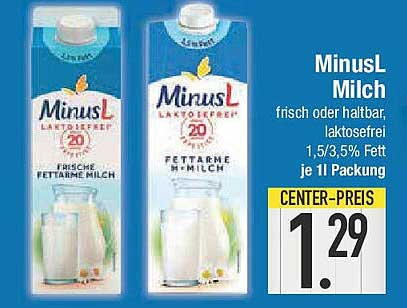 MinusL Milch – Frisch oder Haltbar, Laktosefrei