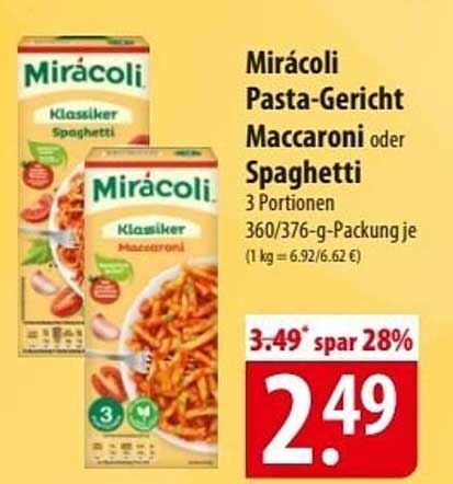 Mirácoli Pasta-Gericht Maccaroni oder Spaghetti