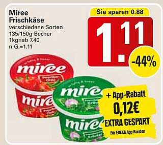 Miree Frischkäse verschiedene Sorten 135/150g Becher