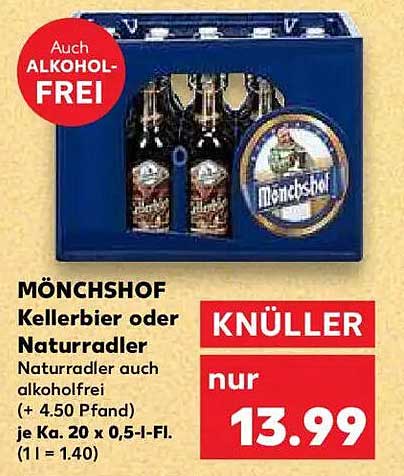 Mönchshof Kellerbier oder Naturradler – auch alkoholfrei