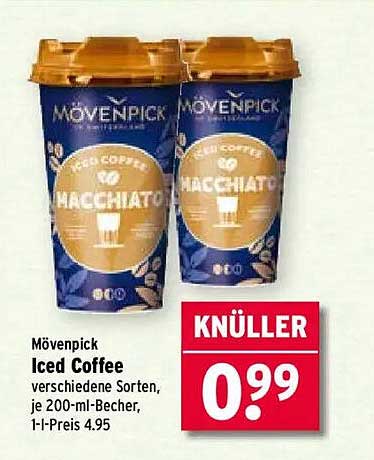 Mövenpick Iced Coffee, verschiedene Sorten, je 200-ml-Becher
