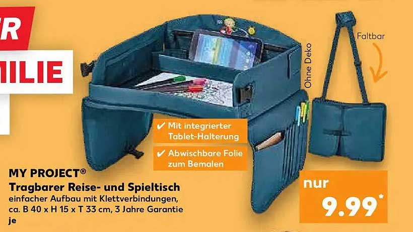 MY PROJECT® Tragbarer Reise- und Spieltisch
