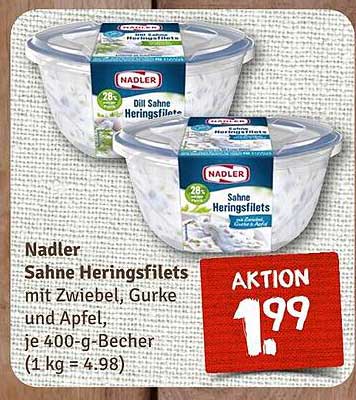 Nadler Sahne Heringsfilets mit Zwiebel, Gurke und Apfel