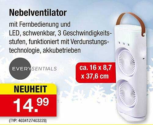 Nebelventilator mit Fernbedienung und LED