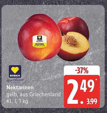 Nektarinen - Gelb aus Griechenland, Klasse I, 1 kg