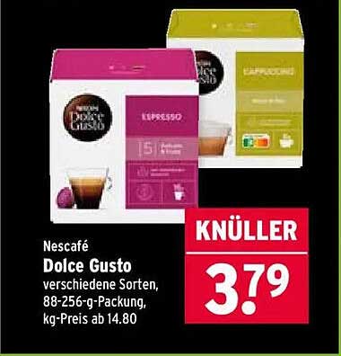 Nescafé Dolce Gusto verschiedene Sorten, 88-256-g-Packung, kg-Preis ab 14.80