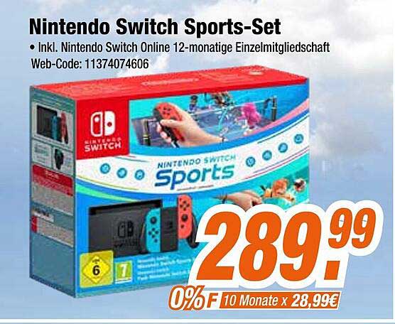 Nintendo Switch Sports-Set inkl. 12-monatiger Nintendo Switch Online Mitgliedschaft