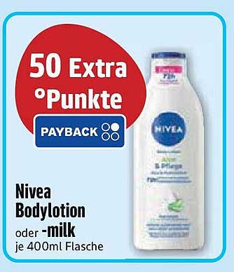 Nivea Bodylotion oder -milk je 400ml Flasche