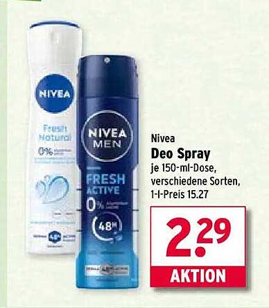 Nivea Deo Spray 150 ml - Aktion