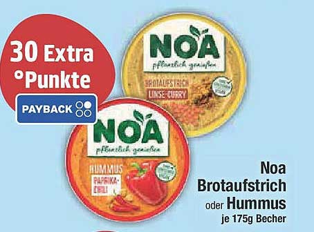 Noa Brotaufstrich oder Hummus je 175g Becher