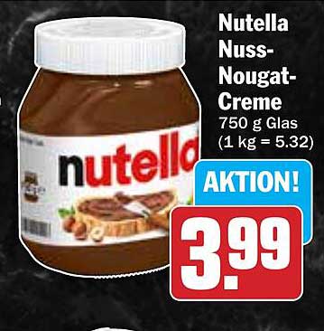 Nutella Nuss-Nougat-Creme 750 g Glas