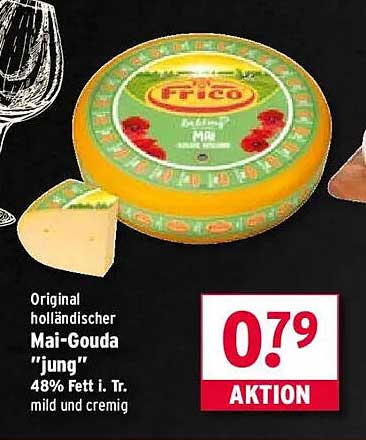 Original holländischer Mai-Gouda "jung" 48% Fett i. Tr.