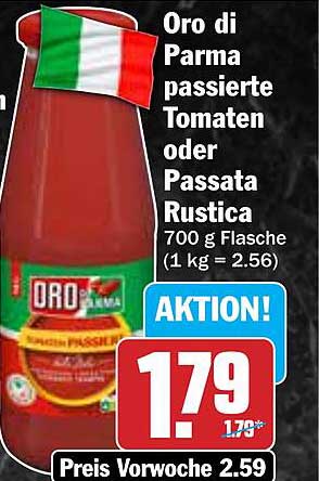Oro di Parma passierte Tomaten oder Passata Rustica 700 g Flasche