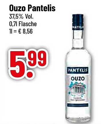 Ouzo Pantelis 37,5% Vol. 0,7 l Flasche