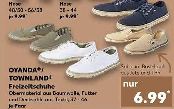 OYANDA®/TOWNLAND® Freizeitschuhe für nur 6,99 € je Paar